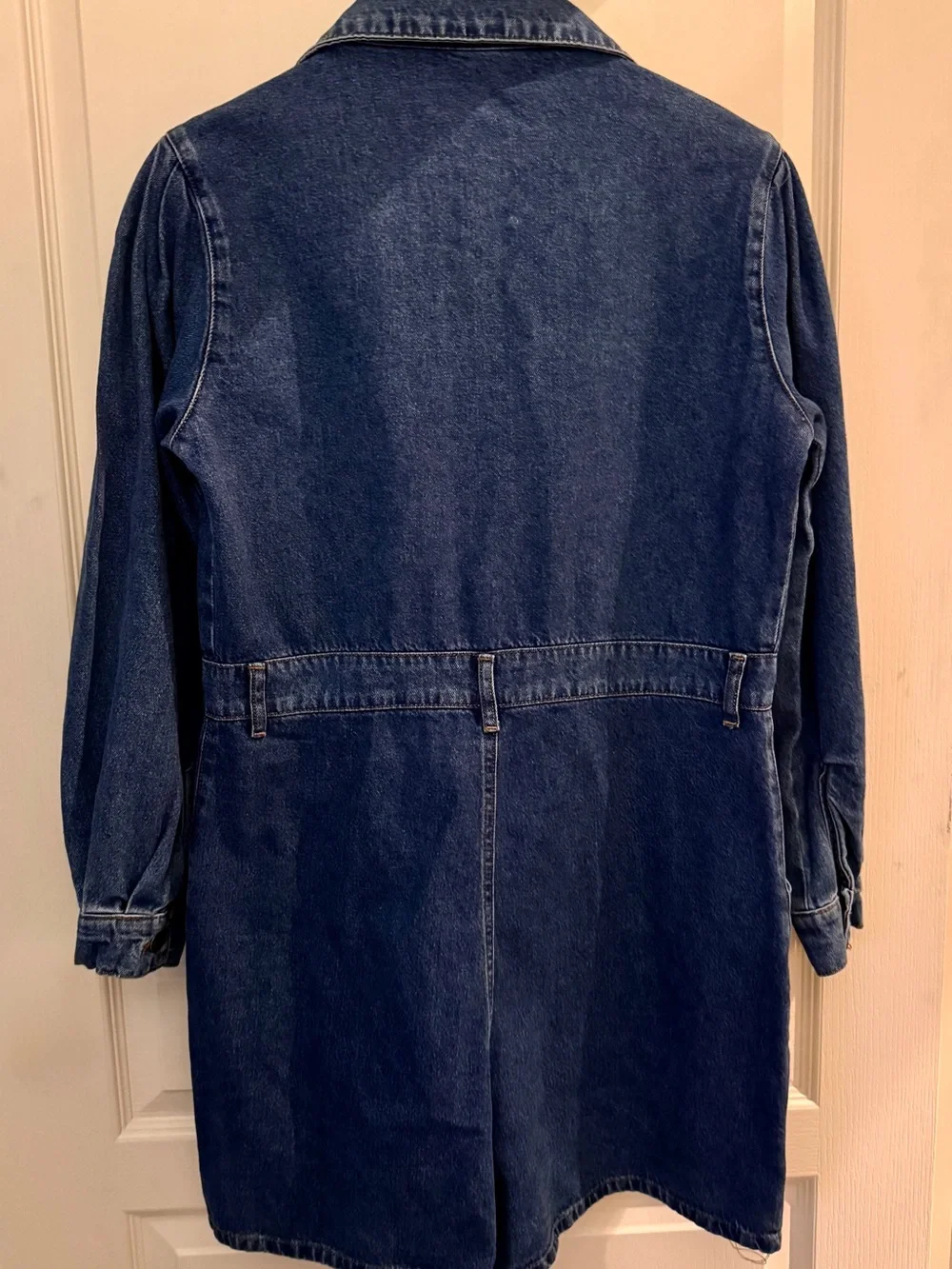 Nasty Gal Dark Blue Denim Longline Jacket - Picture 3 of 9